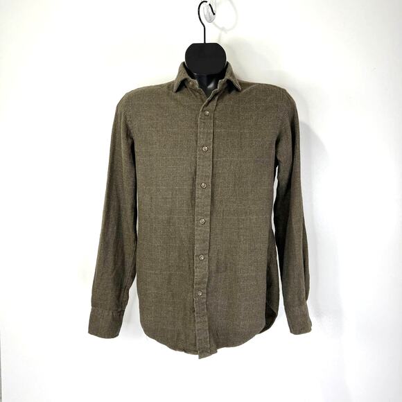 Polo Ralph Lauren Italian Fabric Brushed Flannel Shirt Glen Plaid Green - Picture 1 of 6